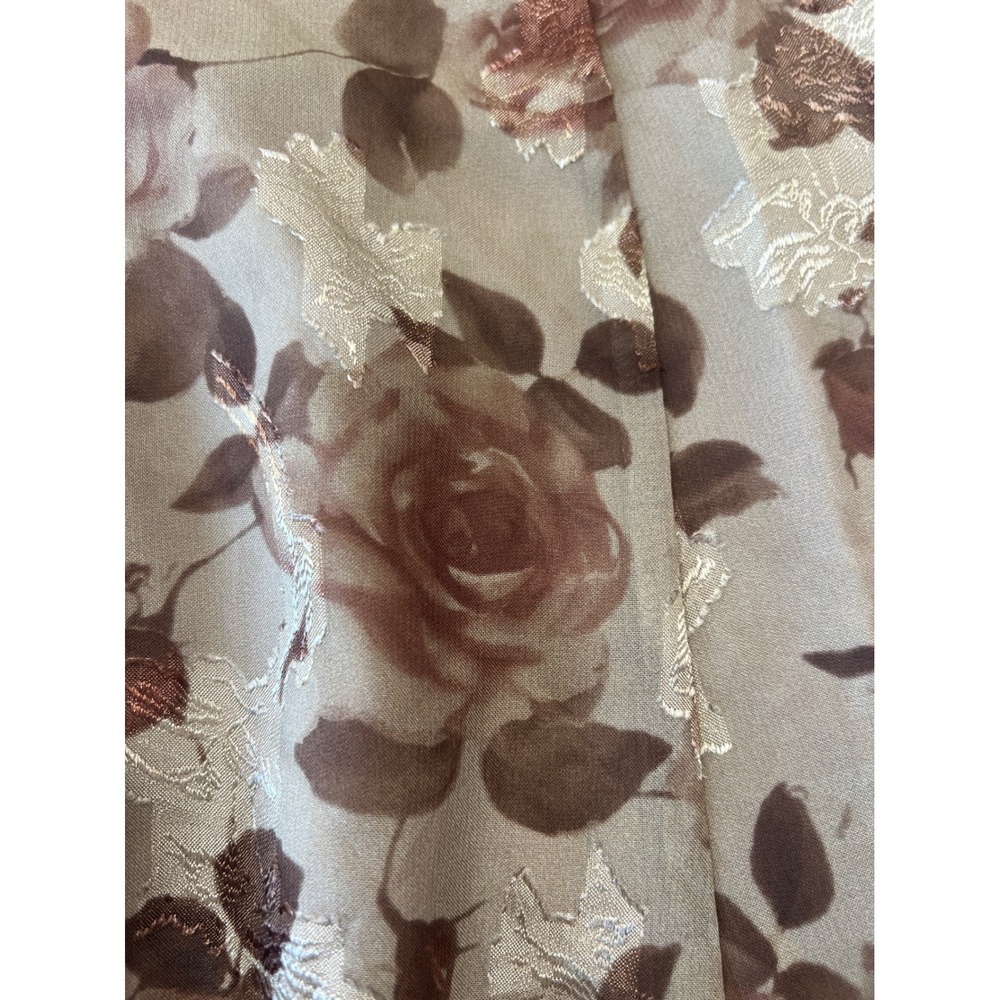 Collabo by Privy Los Angeles Brown Sheer Romantic Cottagecore Dress Small - Picture 6 of 7